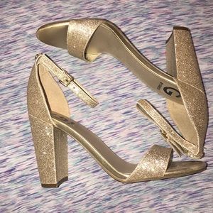 Guess Gold chunky heels
